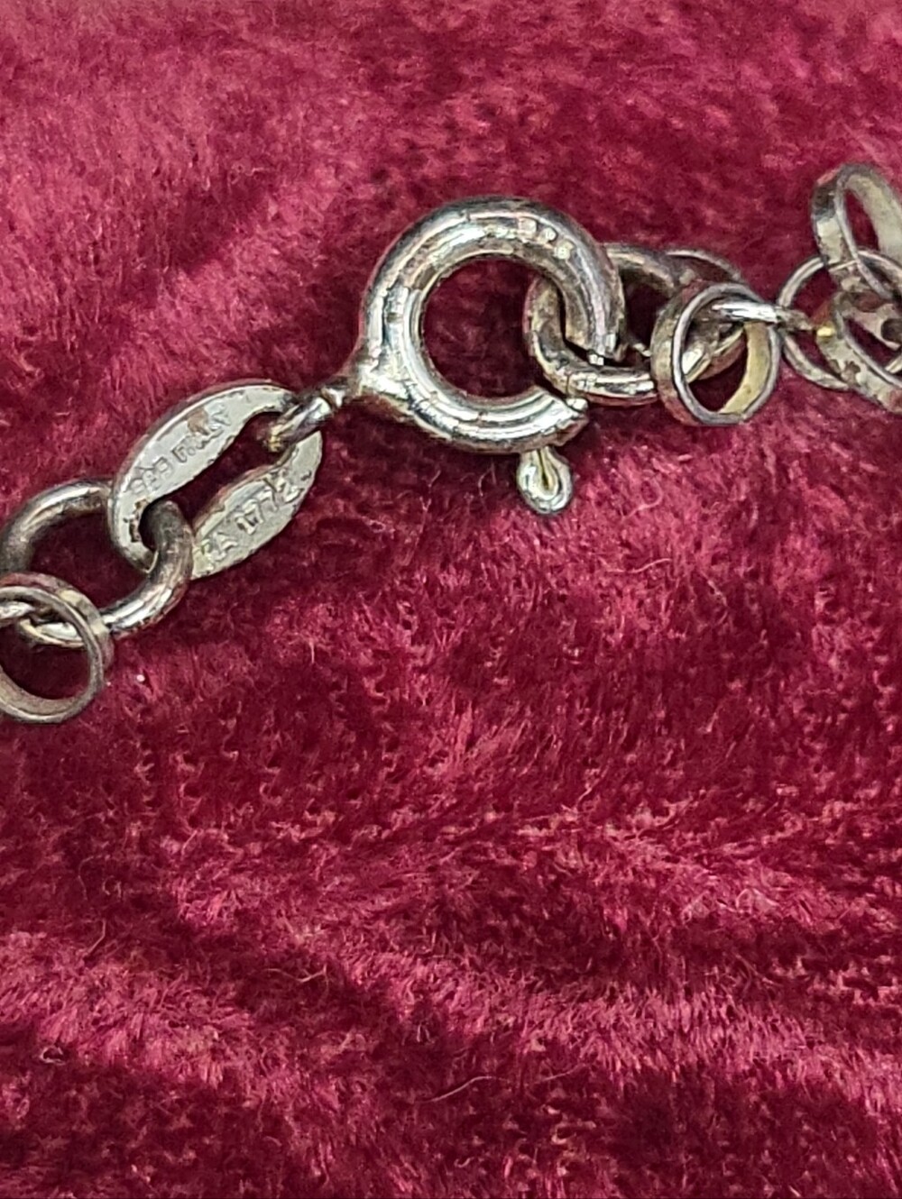 Karizia Spa KA 1772 Italy 925 Sterling Multi Ring Cluster Link Bracelet 7.5in - Picture 8 of 8